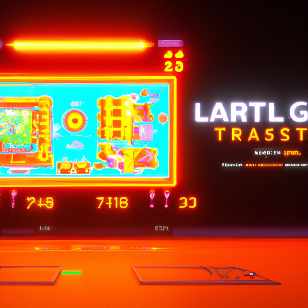 Arcade-style hero frame showcasing EmberArc interface with neon HUD and small competitive match in progress